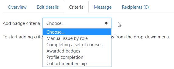 Badge Criteria