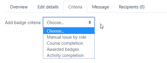 Badge Criteria