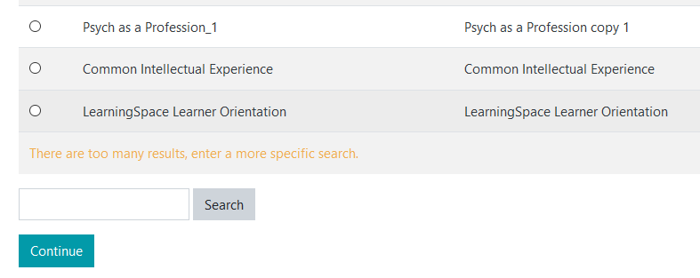 search for course