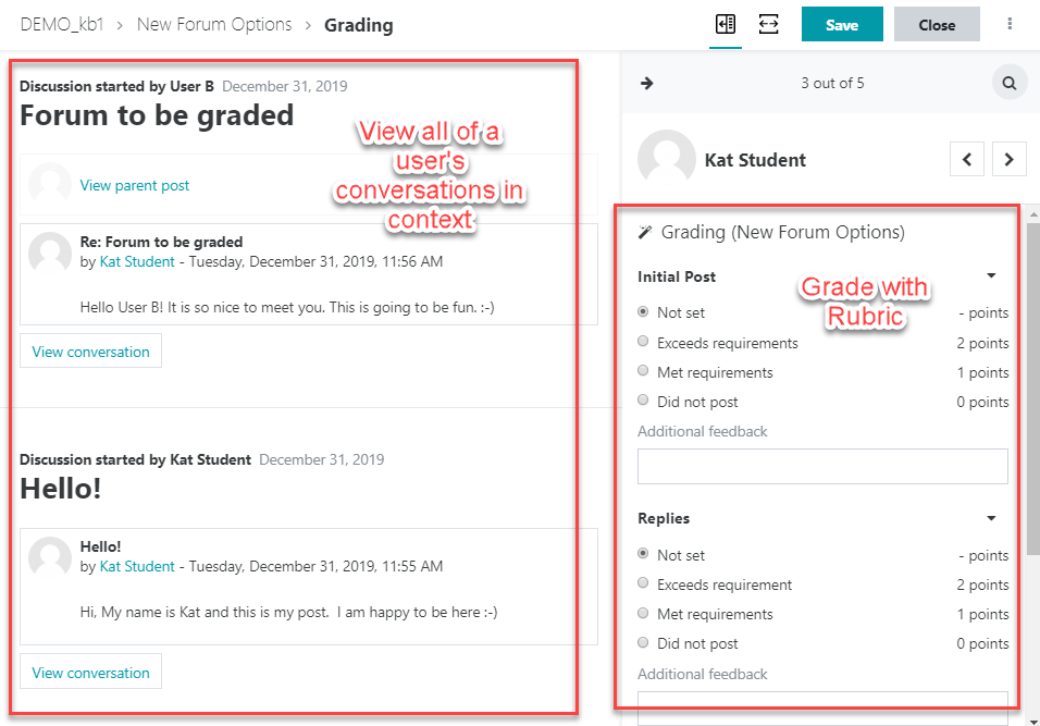 forum grading tool